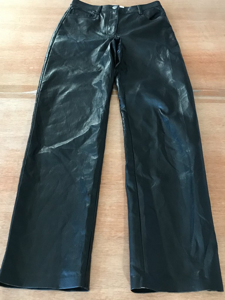 Wilfred The Melina Faux Leather Straight Leg Pants Women 0 Black Mid Rise Pocket
